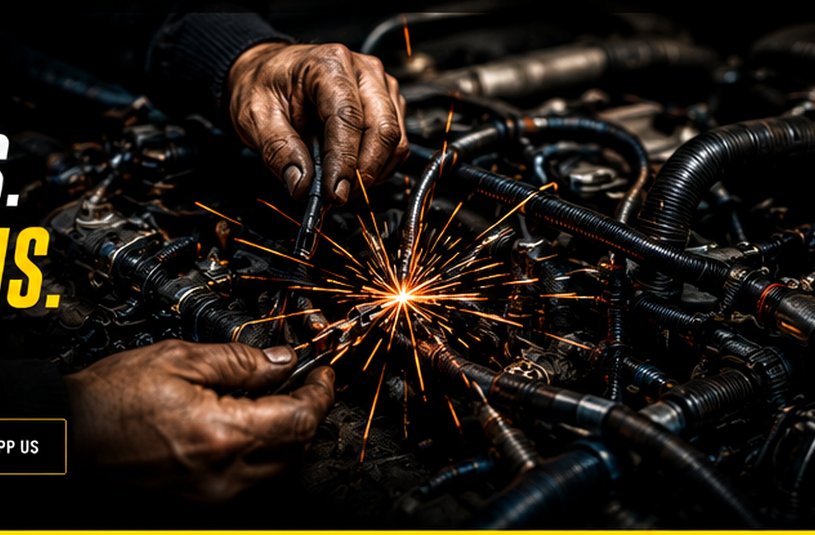 Technician working on vehicle electrical wiring
