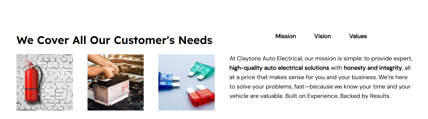 Battery and electrical components