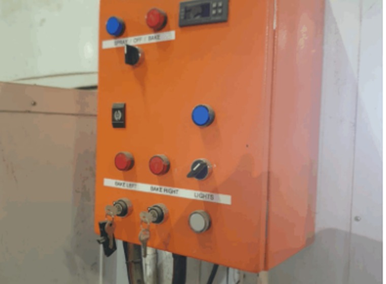 Spray booth control panel